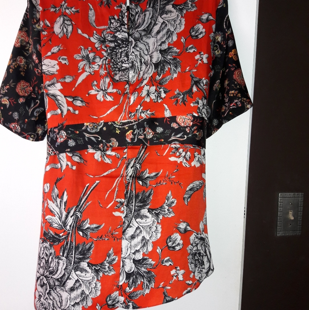 Zara Woman Tie Waist Asymmetrical Blouse XL